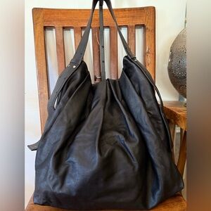 COS Black Leather Oversized Slouch Shoulder Bag